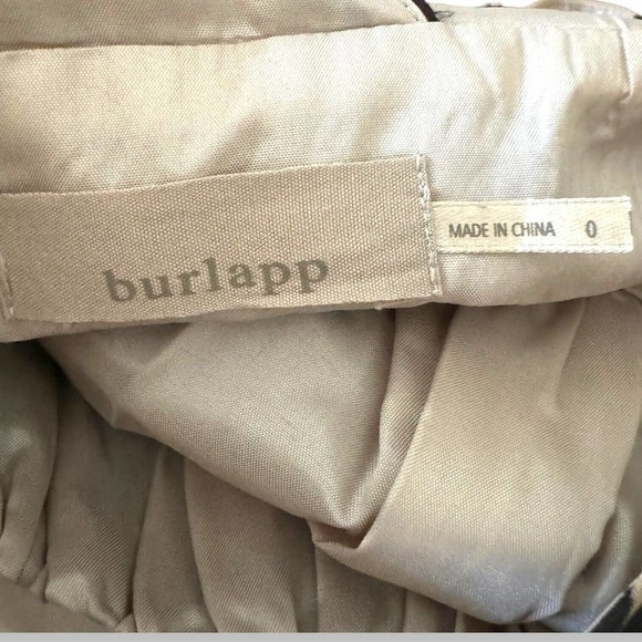 Burlapp Black & Beige Pleated Polka Dot Sleeveless V Neck A Line Dress Size 0 - Picture 8 of 9